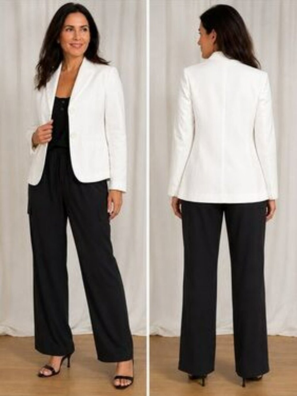 Ann Taylor Factory White Classic Single-Button Blazer - Women